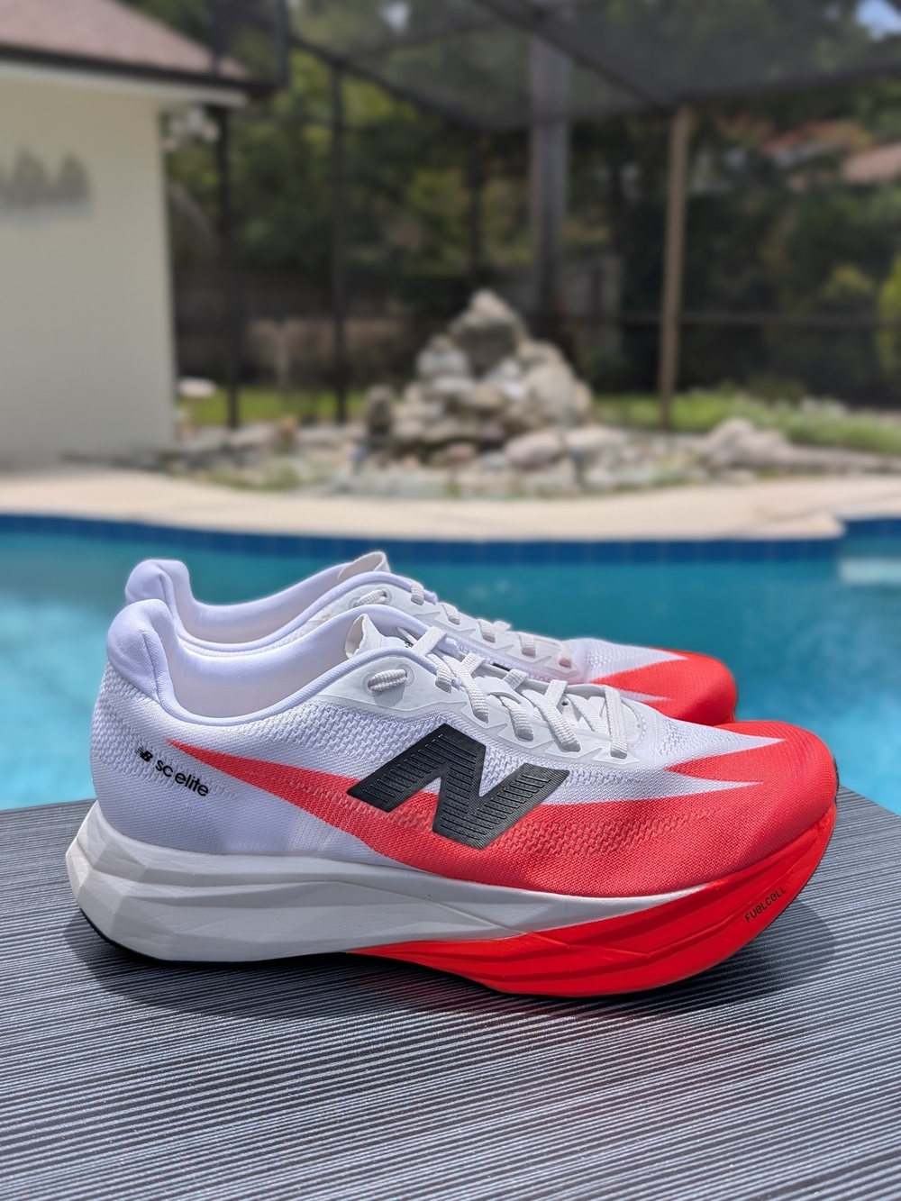 Size 8.5  Women's - New Balance FuelCell SuperComp Elite v5 Urgent Red